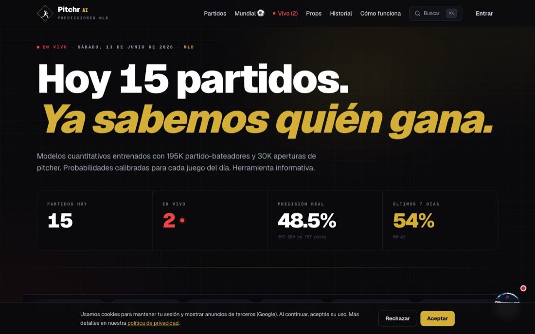 Pitchr AI - Predicciones MLB con IA